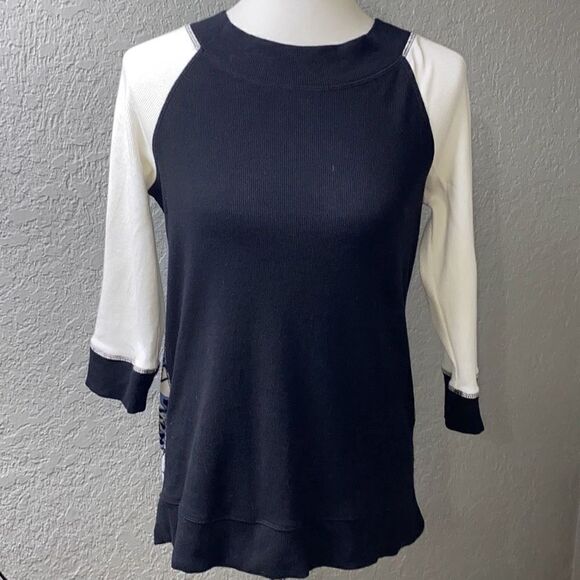 Chicos Zenergy floral zip back shirt/top/tunic Sz O - Picture 4 of 9